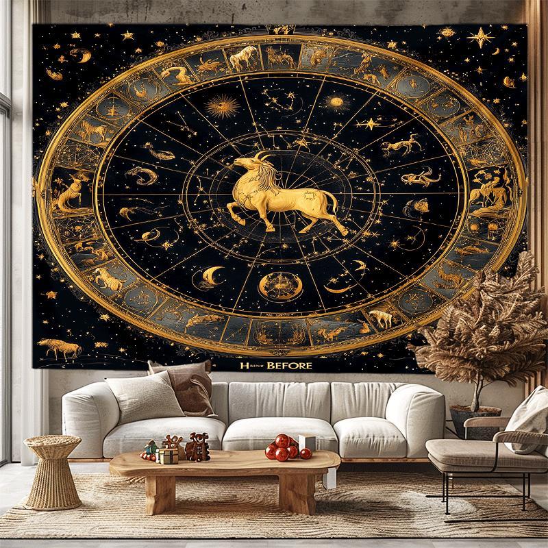 Star Map Poster - Elegancki gobelin z konstelacjami zodiaku, astrologia