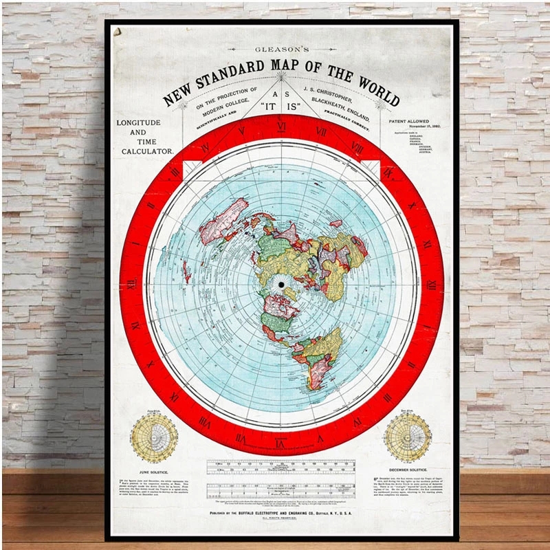 Star Map Poster - Plakat I Nadruki 1892 Płaska Ziemia